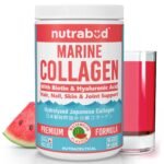 Nutrabud Japanese Marine Collagen Powder Supplement for Women,Men|No Added Sugar|Supports Skin Radiance,Healthy Hair,Nails & Joints|Hydrolyzed Collagen Peptides (Watermelon,200 grams) - Fast Shipping to USA & Canada