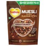 Saffola Muesli Choco Crunch with Flavour Pops, 700 gm | 15 in 1 Fruit and Nuts, Seeds, Millet & more | Cereals for breakfast rich in wholegrain, protein, fibre - Fast Shipping to USA & Canada