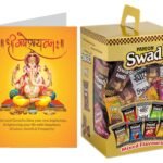 Swad Ganesh Chaturthi Gift with Card (Swad Mixed Candy 125 Gift Box & 1 Greeting card) - Fast Shipping to USA & Canada
