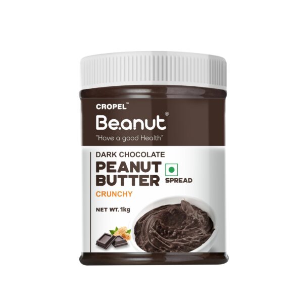 Beanut Dark Chocolate Crunchy Peanut Butter 1Kg | 18gm Protein | 100% Vegan Peanut Butter, 100% Pure Roasted Peanut | High in Protein Spread, Gluten & Cholesterol Free, Nut Butter - Fast Shipping to USA & Canada