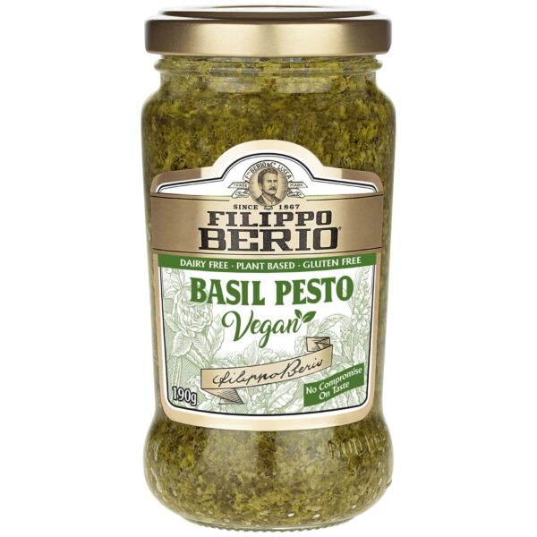 Filippo Berio Basil Pesto Vegan | Dairy Free ? Plant Based ? Gluten Free, 6.7 oz ? 190 g - Fast Shipping to USA & Canada