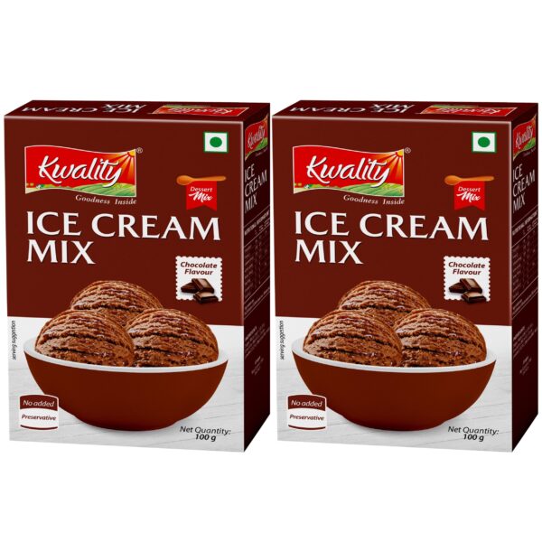 KWALITY Chocolate Ice Cream Mix 100g (Pack of 2) | Quick, Easy, and Delicious Summer Treat Ready Mix, No Preservatives, No Hassle. - Fast Shipping to USA & Canada