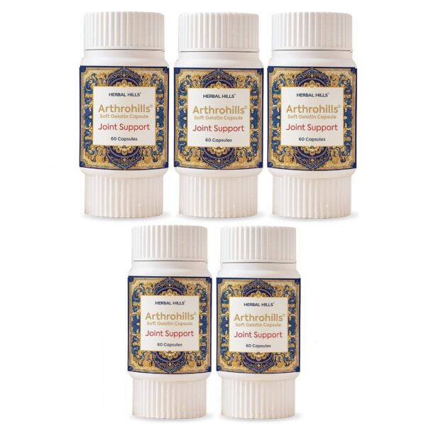 Arthrohills Ayurvedic Capsules ? for Joint, Knee, Back & Shoulder Pain - Supports Strength & Mobility - 60 Capsule (Pack of 5) - Fast Shipping to USA & Canada