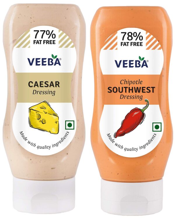 Veeba Salad Dressings Caesar 77% Fat Free, 300g and Veeba Chipotle Southwest Salad Dressing, 300g - Fast Shipping to USA & Canada