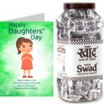 Swad Happy Daughter's Day Gift with Card (Swad Digestive Candy 200 Jar & 1 Greeting card) - Fast Shipping to USA & Canada