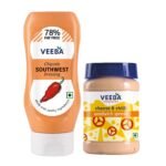 Veeba Chipotle Southwest Dressing, 300 g & Cheese & Chilli Sandwich Spread, 250 g - Pack of 2 - Fast Shipping to USA & Canada