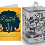 Swad Gift for Happy Diwali Deepawali with Card (Swad Digestive Candy 125 Gift Box & 1 Greeting card) - Fast Shipping to USA & Canada
