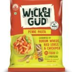 WickedGud 2X Fiber Penne Pasta | No Maida | Durum Wheat Semolina | Brown Rice | Red Lentils | Healthy Diet Pasta - 400gm - Fast Shipping to USA & Canada