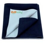OYO BABY Extra Absorbent Waterproof Baby Dry Sheet Extra-Large Size (200 x 140cm) | Quick Dry Sheet for New Born Baby Bed Protector, Soft & Breathable Rubber Sheet for Bed|Dark Blue - Fast Shipping to USA & Canada