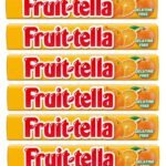 Fruit-Tella Orange Flavour Chewy Toffee Stick (Pack Of 6 x 32.4g) - Fast Shipping to USA & Canada