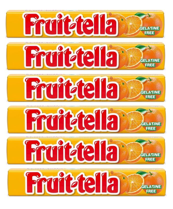 Fruit-Tella Orange Flavour Chewy Toffee Stick (Pack Of 6 x 32.4g) - Fast Shipping to USA & Canada