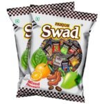 Swad Mixed Fruit Candy | Meetha Paan, Imli, Coffee, Kacha Aam, Cola, Orange + Vitamin C | 2 Packs x 50 Toffee - Fast Shipping to USA & Canada
