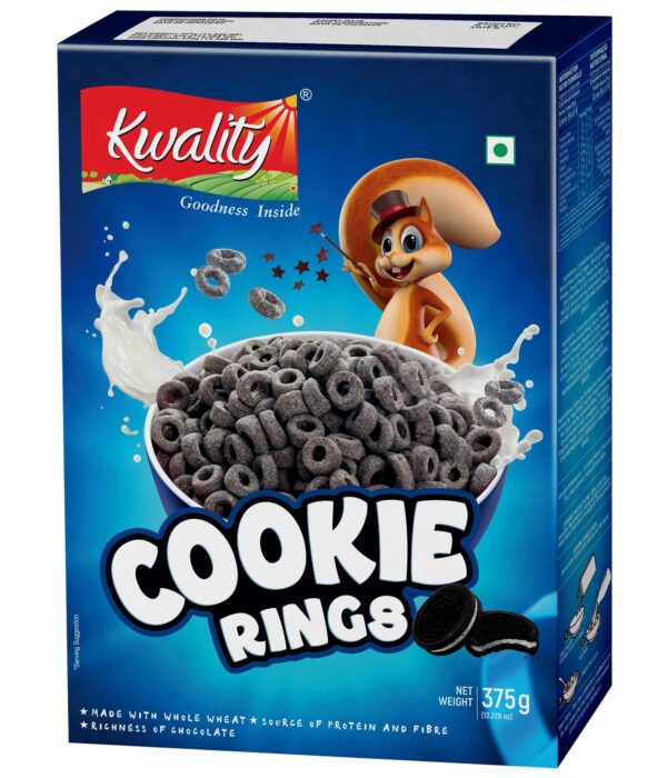 Kwality Cookie Rings 375g | Goodness of Whole Grains | Source of Protein & Fiber | Delicious Snack | Healthy Food & Breakfast Cereal - Fast Shipping to USA & Canada