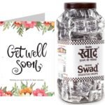 Swad Get Well Soon Gift with Card (Swad Digestive Candy 200 Jar & 1 Greeting card) - Fast Shipping to USA & Canada