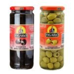 Figaro Pitted Black Olives & Pitted Green Olives, 31.75 oz 900 g, Variety Pack - Fast Shipping to USA & Canada