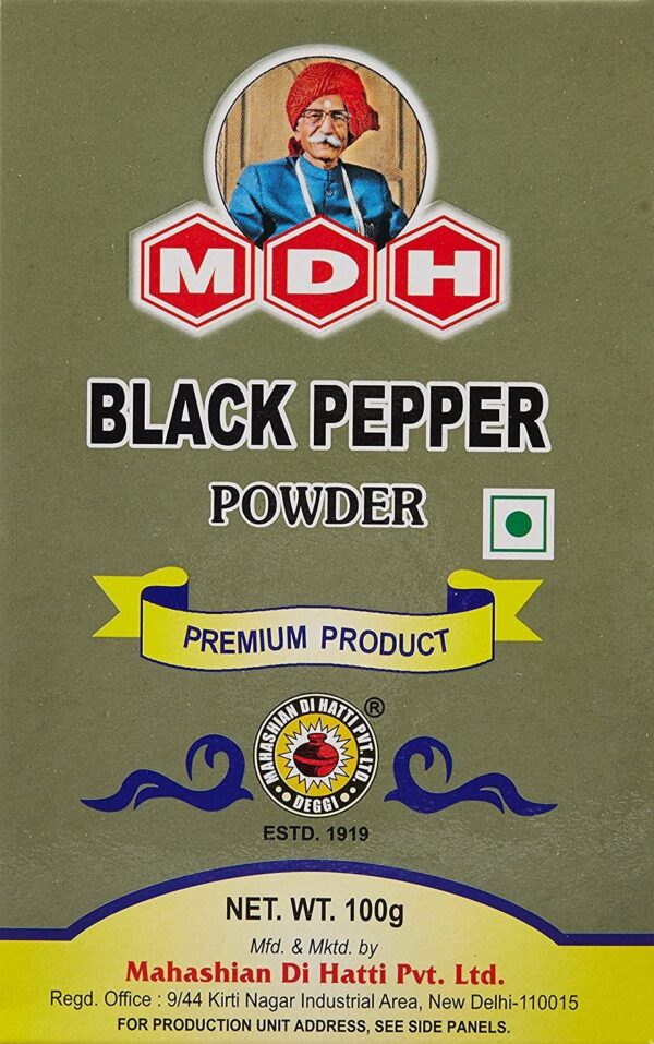 MDH Black pepper powder ( Kali mirch powder) 100g - Fast Shipping to USA & Canada