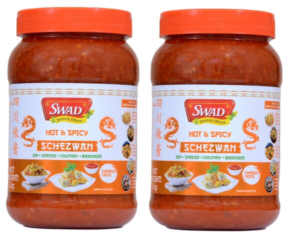 SWAD Hot & Spicy Schezwan 1kg Pack of 2 | Dip | Spread | Chutney | Marinate - Fast Shipping to USA & Canada