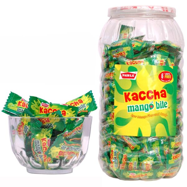 PARLE Kaccha Mango Bite Raw Mango Flavoured Candy, 1 Jar, (Including Delivery Charges) 800 gram - Fast Shipping to USA & Canada