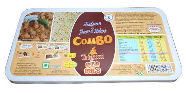Triguni Eze Eats Rajma + Jeera Rice Combo (Pack of 2) - Fast Shipping to USA & Canada