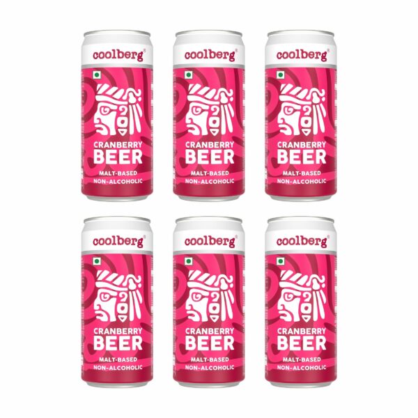 Coolberg Cranberry Non Alcoholic Beer 300ml CANs - Pack of 6 (300ml x 6) - Fast Shipping to USA & Canada