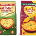 Saffola Masala Oats, Veggie Twist, 1 kg + Saffola Masala Oats Masala and Coriander, 500g - Fast Shipping to USA & Canada