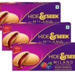 Parle Hide & Seek Milano Collections Mixed Berries Centre Filled Biscuits 75g (Pack Of 3) - HUMARABAZAR - Fast Shipping to USA & Canada