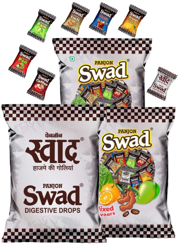 Swad Birthday Chocolate Pack | Swad Original Candy (1 Pack) & Mixed Flavours (2 Pack) | 150 Toffees (500g) - Fast Shipping to USA & Canada
