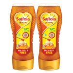 Saffola Honey, 100% Pure Honey, NRM Tested, No sugar adulteration, Natural Immunity booster, Squeezy Pack, 2 x 400g - Fast Shipping to USA & Canada