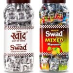 Swad Original & Mixed Flavours Candy, 400 Toffees, 2 Jars x 200 Pc., 350 Gram - Fast Shipping to USA & Canada