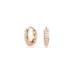 Swarovski Matrix hoop earrings, Round cut, White, Rose gold-tone plated - Fast Shipping to USA & Canada - Image 2
