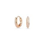 Swarovski Matrix hoop earrings, Round cut, White, Rose gold-tone plated - Fast Shipping to USA & Canada - Image 6