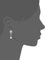 Estele Brass Gold Rhodium Plated American Diamond Round pearl Drop Earrings for Girls - Fast Shipping to USA & Canada - Image 3