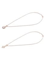 ZAVERI PEARLS Set of 2 Rose Gold Contemporary Cubic Zirconia Pendants With Chains For Women-ZPFK17537 - Fast Shipping to USA & Canada - Image 6