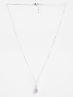 Clara 925 Sterling Silver Nera Pink Cushion Solitaire Pendant Earrings Chain Necklace Jewellery Set | Platinum Plated, Swiss Zirconia |Gift for Women and Girls - Fast Shipping to USA & Canada - Image 5