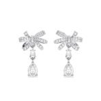 Clara 925 Sterling Silver Bow Knot Pendant Earrings Chain Necklace Jewellery Set | Platinum Plated, Swiss Zirconia | Classy Gift for Women and Girls - Fast Shipping to USA & Canada - Image 2