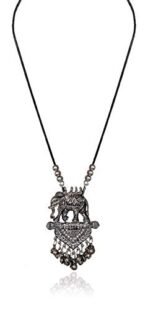 YouBella Jewellery Sets for Women Afghani Boho Bahubali Necklace Jewellery for Girls/Wome (Silver) (Combo) - Fast Shipping to USA & Canada - Image 6