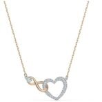 Infinity Heart Necklace SWAROVSKI 5518865, white, combination of metallic finishes - Fast Shipping to USA & Canada - Image 2