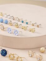 Shining Diva Fashion 30 Pairs Earrings Combo Set Latest Stylish Crystal Pearl Earrings for Women and Girls - Fast Shipping to USA & Canada - Image 5