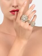 ZAVERI PEARLS Combo of 2 Gold Tone Dual Adjustable Finger Ring For Women-ZPFK8946 - Fast Shipping to USA & Canada - Image 5