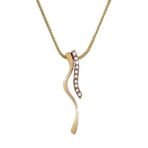 Estele 24kt Gold & Rhodium Plated Orange Splash Pendant for Women with Yellow Topaz Crystals and Complimentary Chain - Fast Shipping to USA & Canada - Image 2