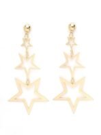 KARATCART Gold Plated Graduating Star Design Dangler Earrings - Fast Shipping to USA & Canada - Image 2