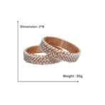 ACCESSHER Rose Gold Tone Pearl Beaded Bangle Set (Pack of 12) - Fast Shipping to USA & Canada - Image 6