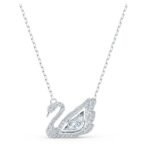 Swarovski Women Dancing Swan Necklace, White, Rhodium Plated - Fast Shipping to USA & Canada - Image 2