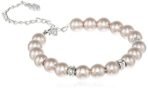 Estele Rhodium Plated Grey Pearls Bracelet with Crystalized Elements for Women - Fast Shipping to USA & Canada - Image 2