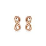 Swarovski Women Hyperbola Stud Earrings, Infinity, White, Rose Gold-Tone Plated - Fast Shipping to USA & Canada - Image 2