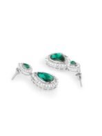 ZAVERI PEARLS Green Dazzling Austrian Diamonds Embellished Contemporary Necklace & Earring Set For Women-ZPFK18201 - Fast Shipping to USA & Canada - Image 5