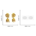 Accessher Matte Gold Plated Floral Jhumki Earrings with Pearl Drops - Fast Shipping to USA & Canada - Image 6