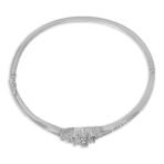 ACCESSHER Silver Plated AD Studded Cuff Bracelet - Fast Shipping to USA & Canada - Image 5