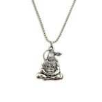 Gehena by Estele Pavanputra Hanuman Ji Meditative Sitting Pose Locket Pendant for Men & Women: Oxidized Silver Plated Spiritual Hanuman Necklace with Chain for Unisex? OSAK049-IROX PENDANT - Fast Shipping to USA & Canada - Image 2