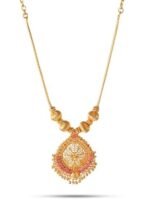CUTE GOLD One Gram Micro Gold Plated & Copper Traditional Designer Jewellery Stone Necklace for Women and Girls (NEC-8045) - Fast Shipping to USA & Canada - Image 2